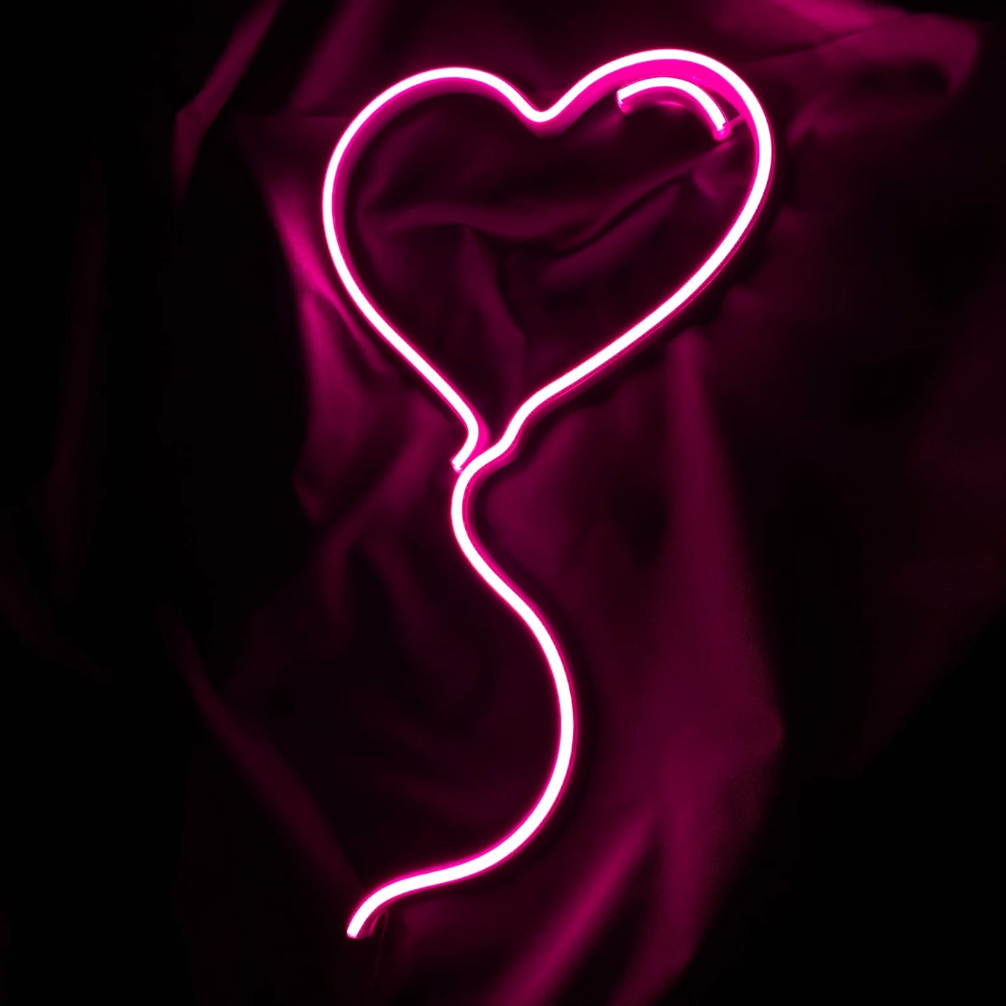 "Pink Heart Balloon" Neon Sign