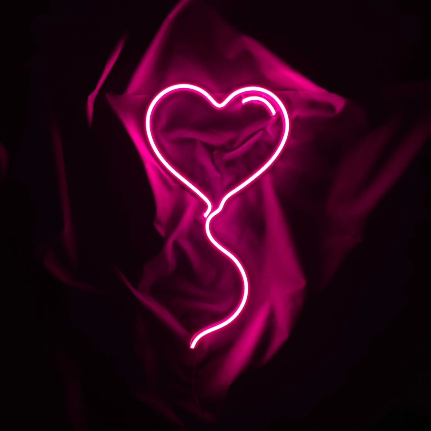 "Pink Heart Balloon" Neon Sign