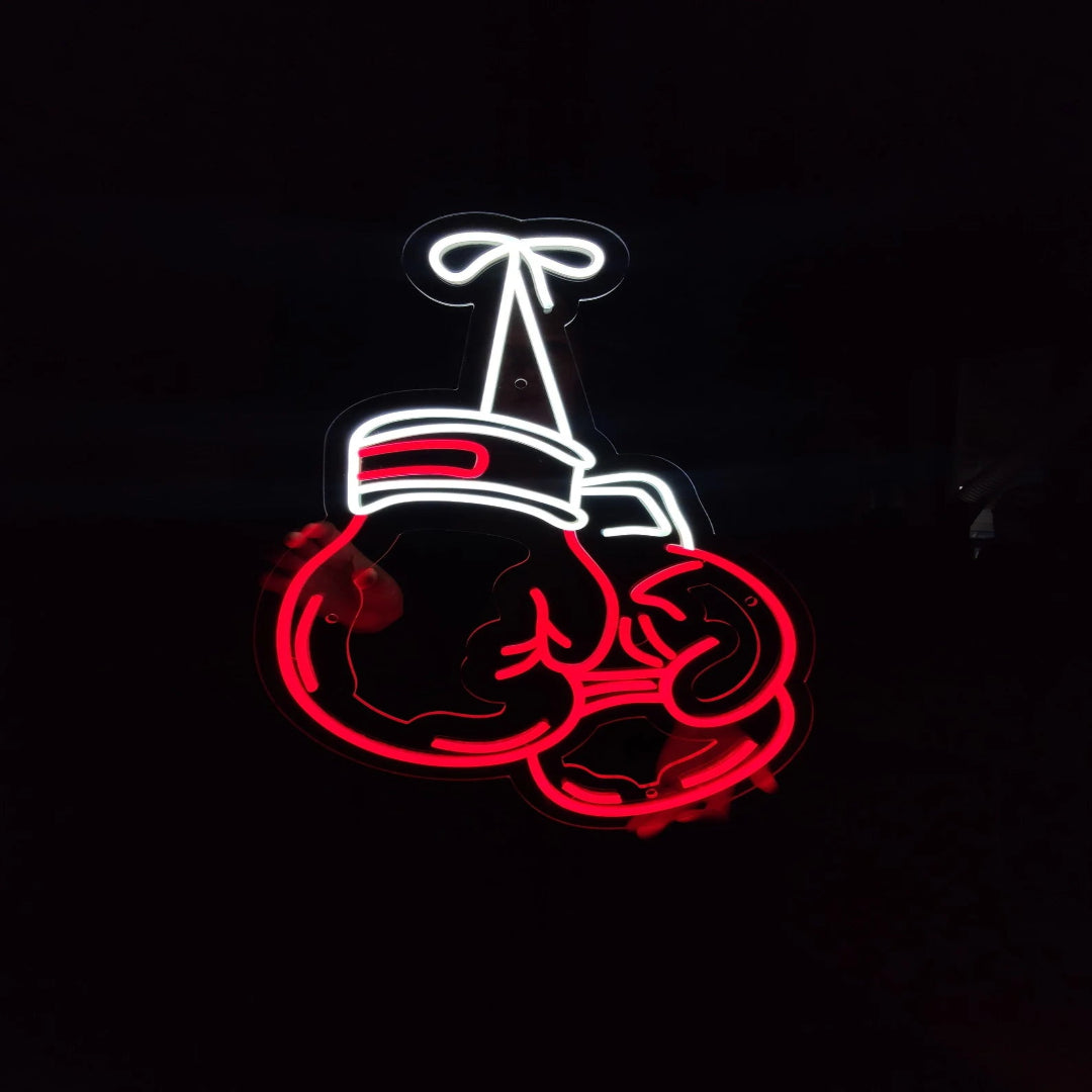 Heartbeat Boxing Gloves Neon Sign Sport Led Light