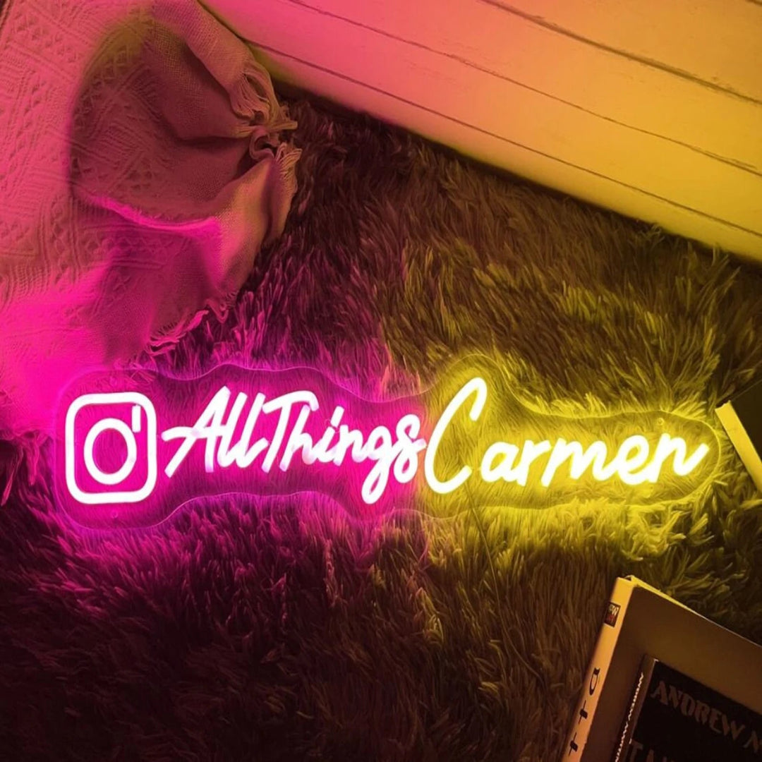 Custom Instagram Neon Handle