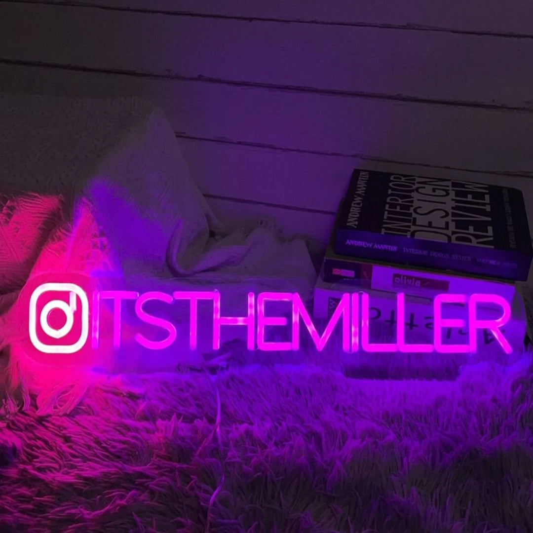 Custom Instagram Neon Handle