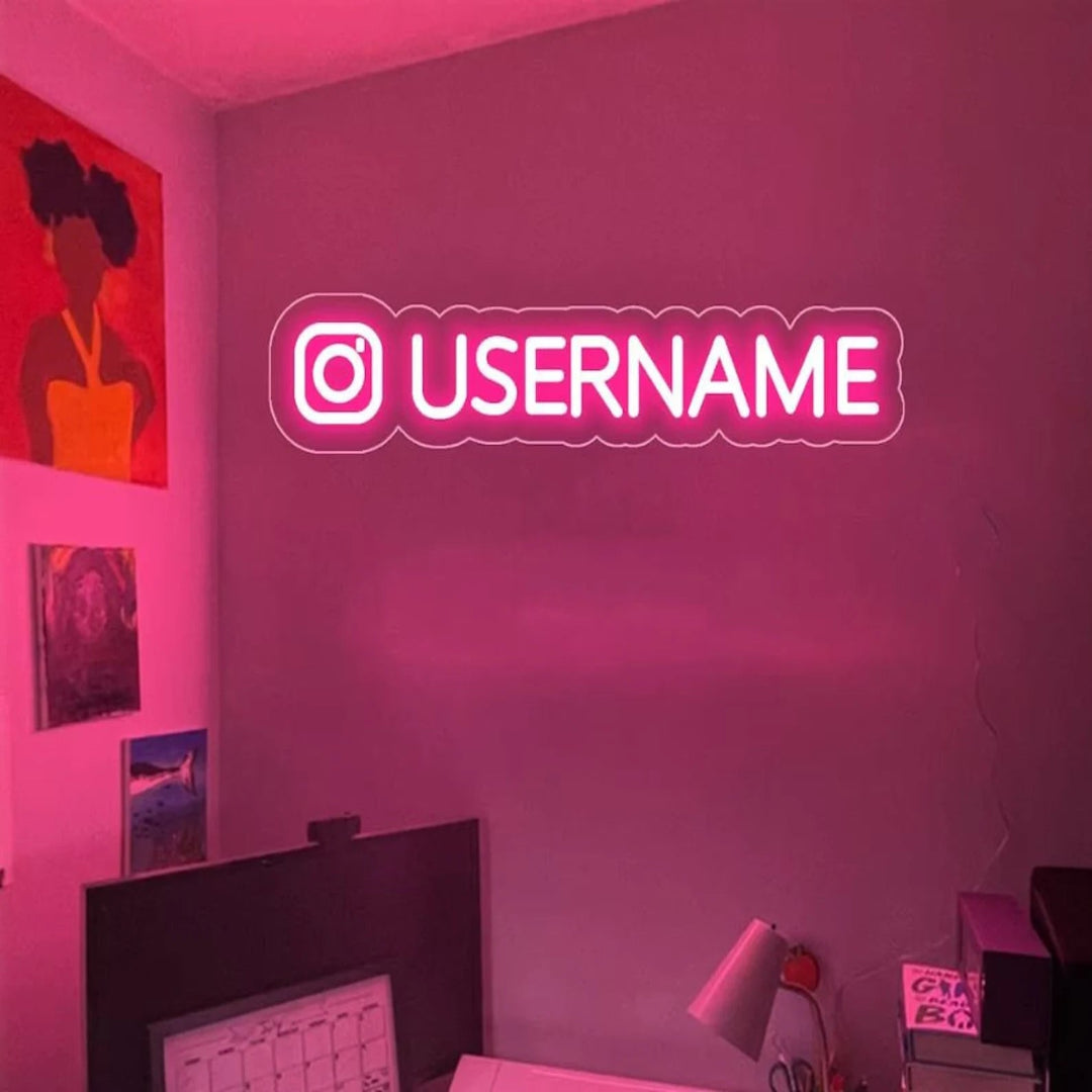 Custom Instagram Neon Handle