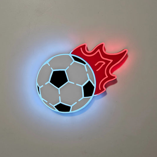 Football and Burn Neon Sign