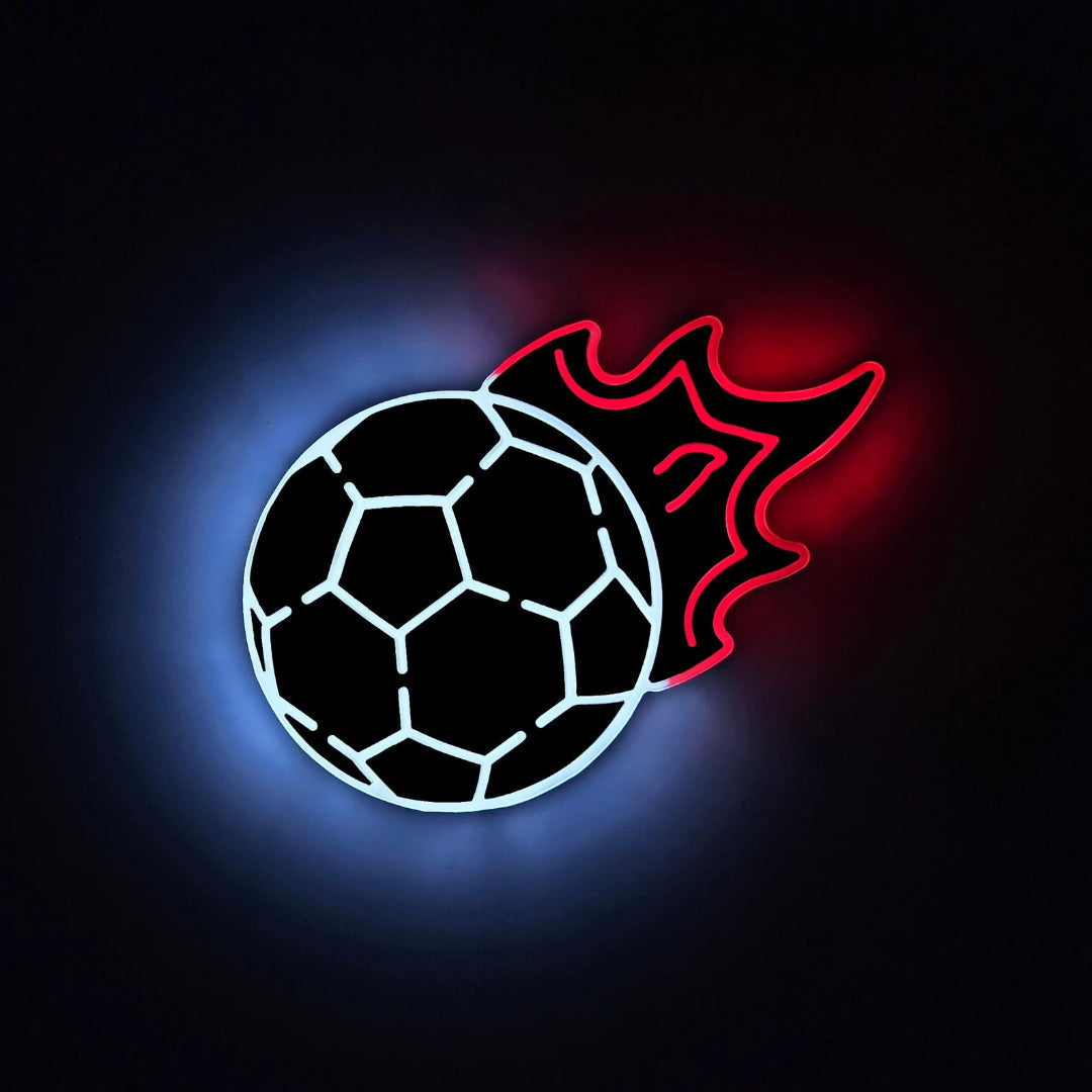 Football and Burn Neon Sign