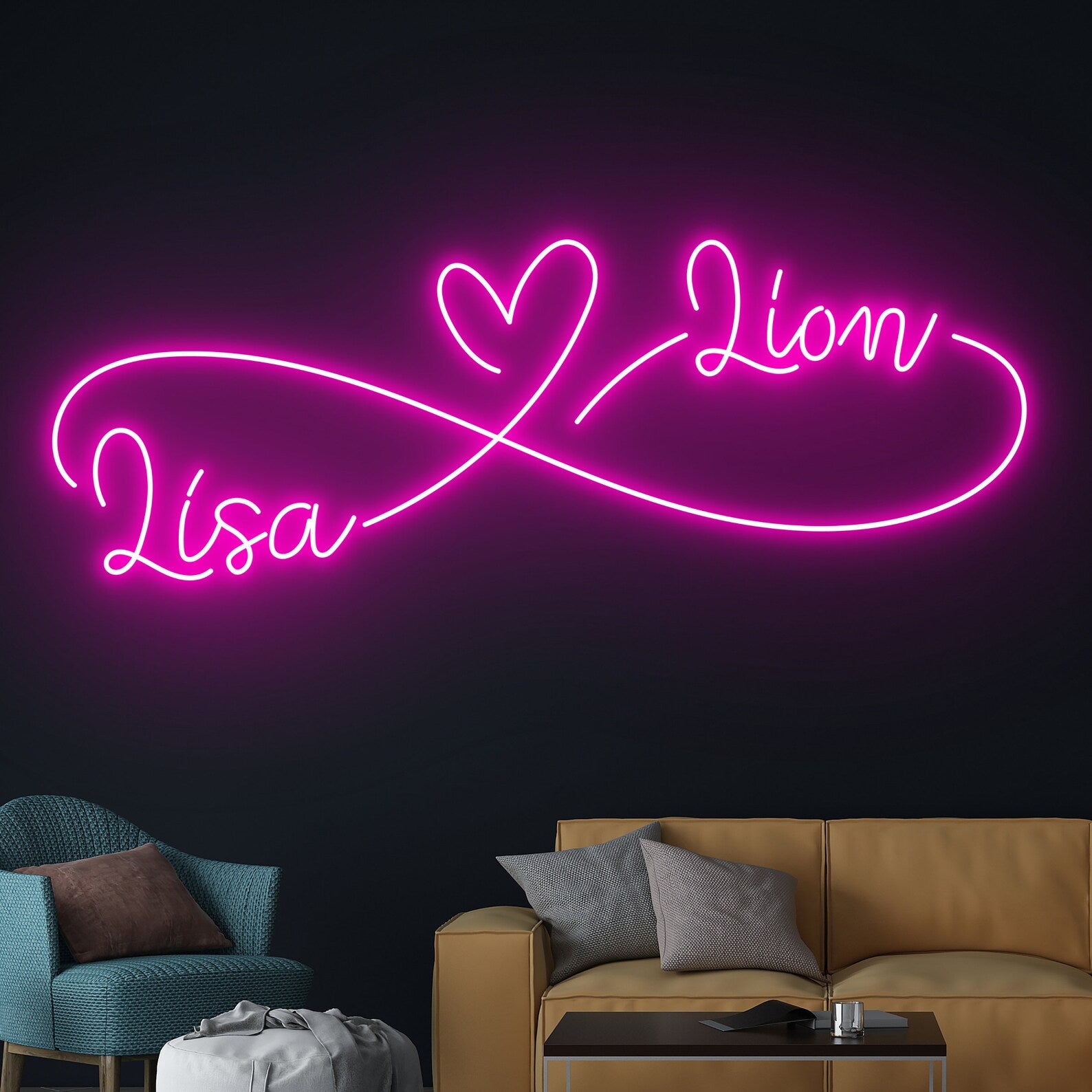 Custom Couple Name Neon Sign