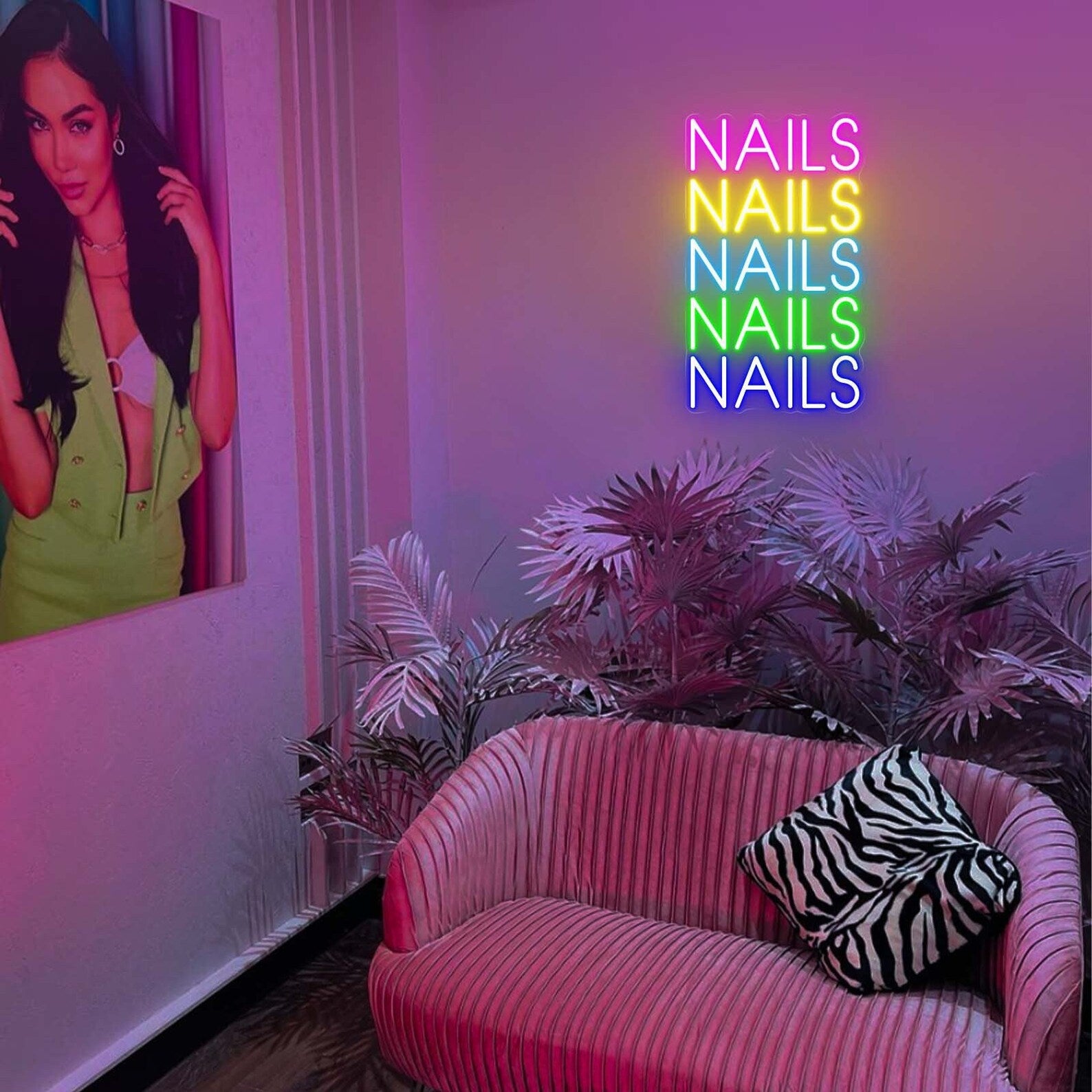 Neon Sign Nails Beauty Salon Led Light