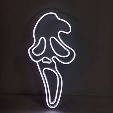 "Scream Face Ghost Halloween" Neon Sign