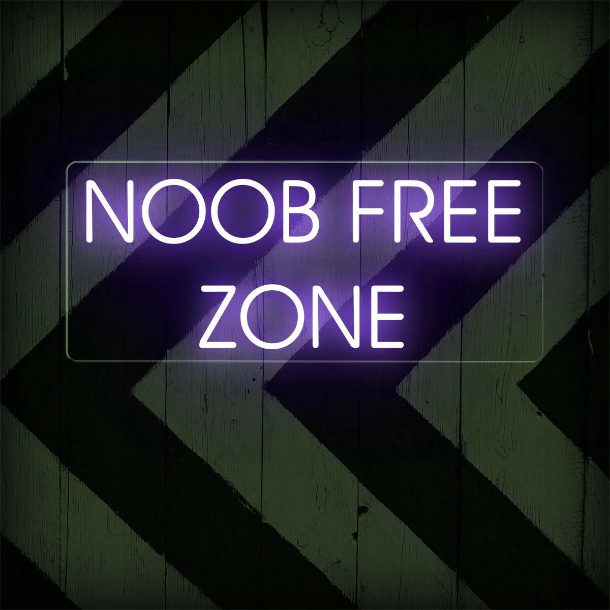 Noob Free Zone Neon Sign | Humorous Game Room Decor