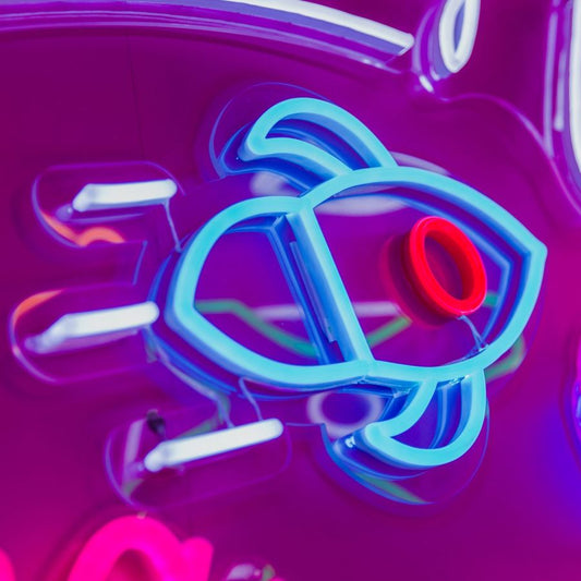 Rocket Ship Neon Sign