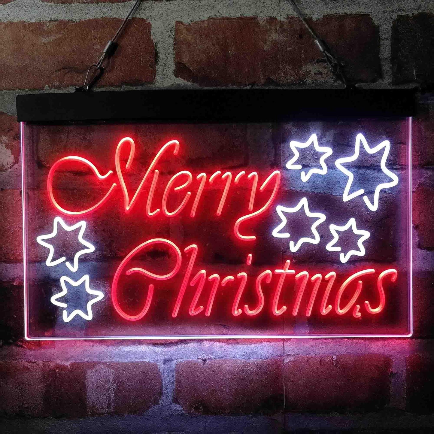 "Merry Christmas Stars" Neon Sign