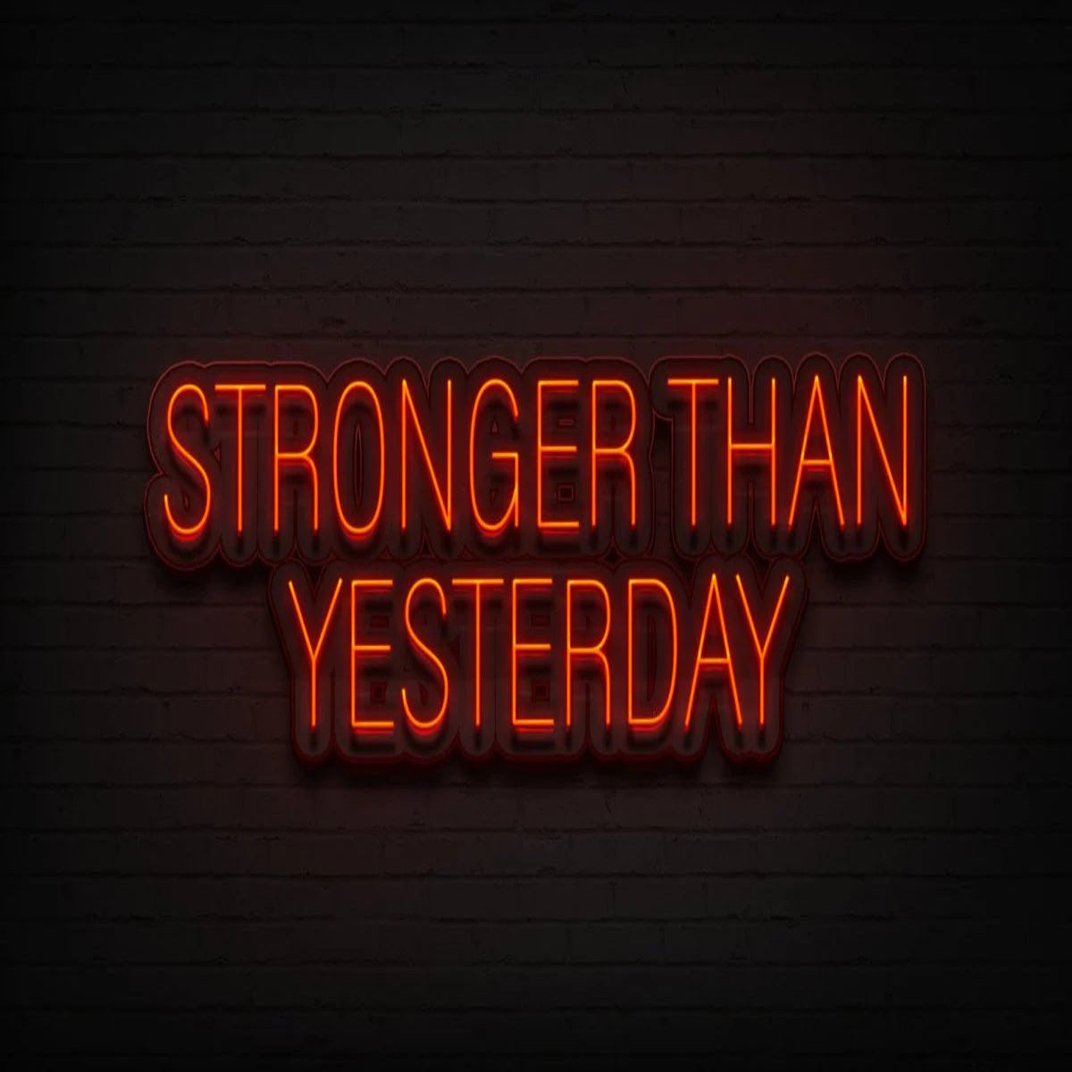 Stronger Than Yesterday Neon Sign - Home Gym Decor