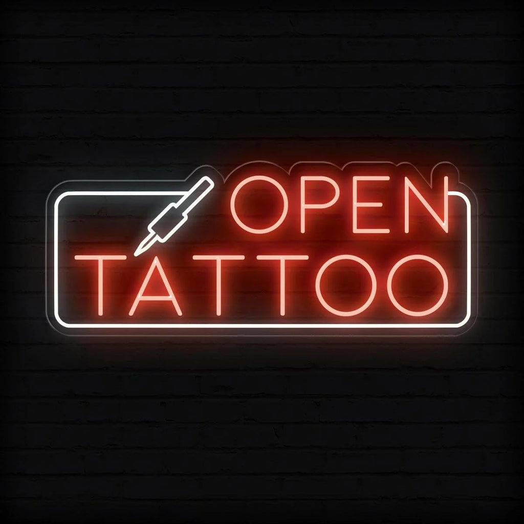 Tattoo Open Neon Sign - LED Light Decor