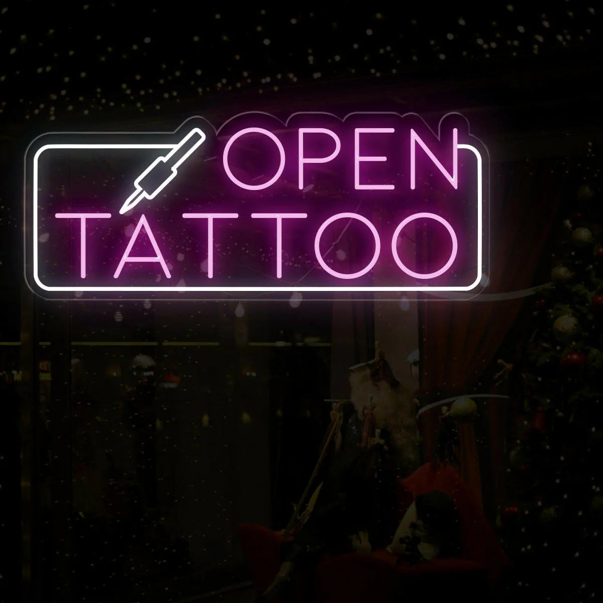 Tattoo Open Neon Sign - LED Light Decor