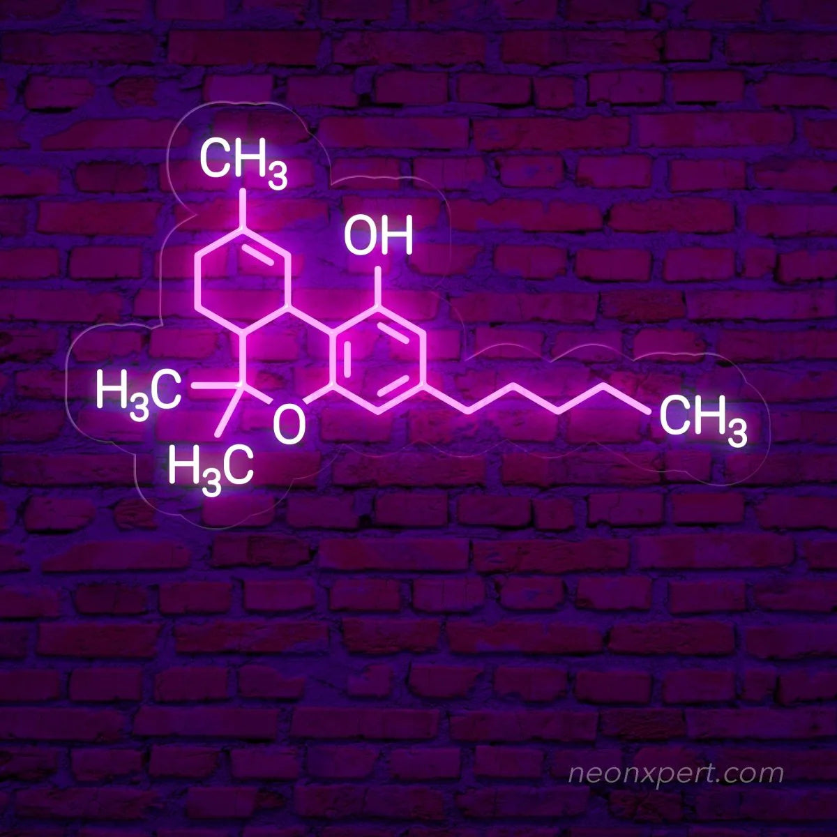 THC Molecule Neon Sign