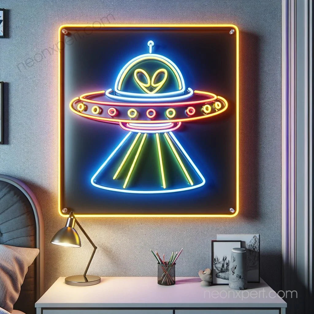 UFO Neon Sign Alien Spaceship