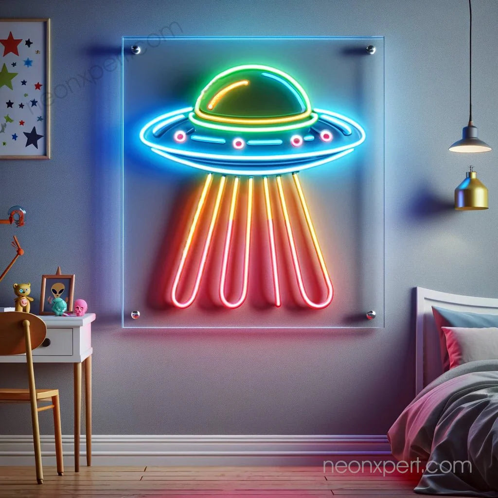 UFO Neon Sign Alien Spaceship