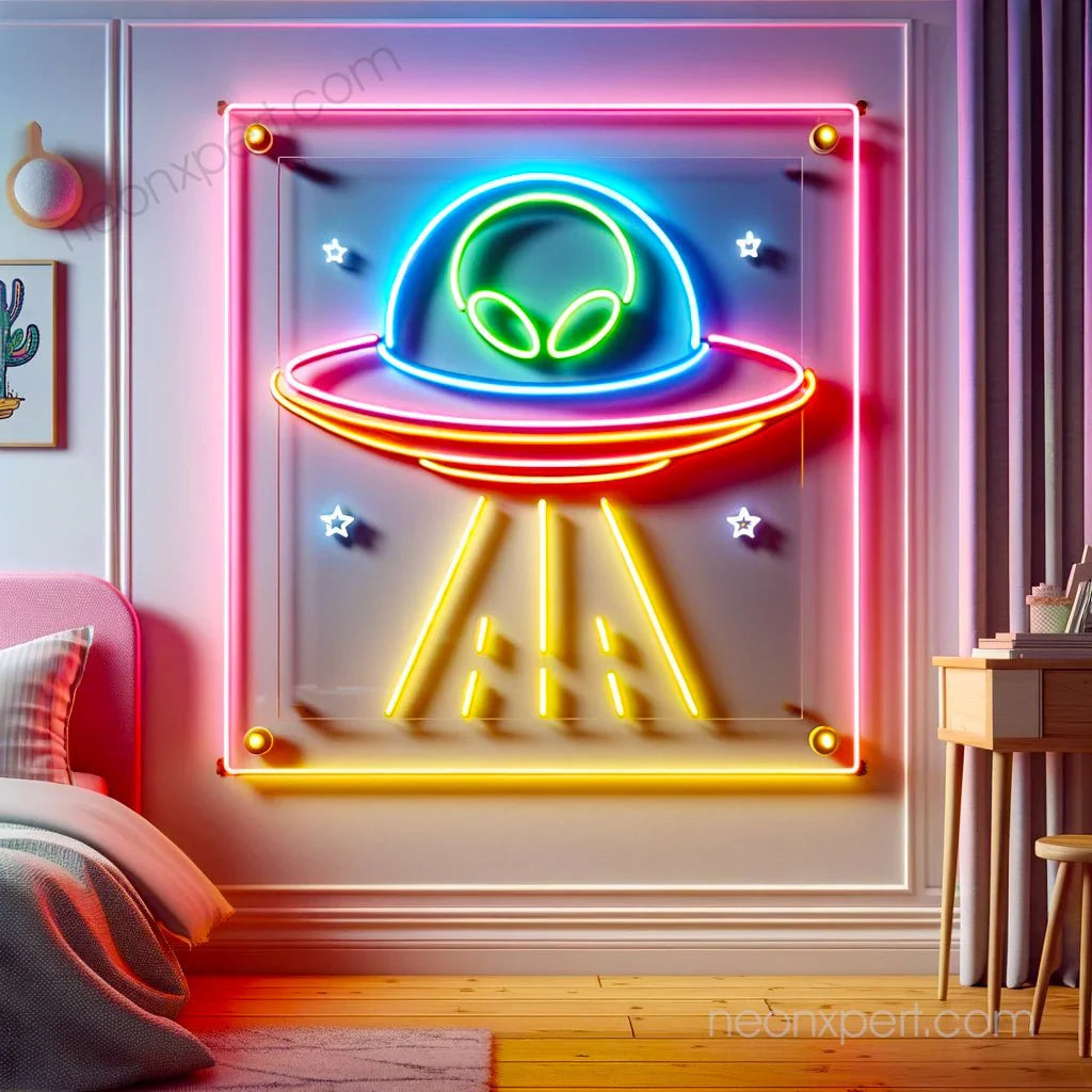 UFO Neon Sign Alien Spaceship