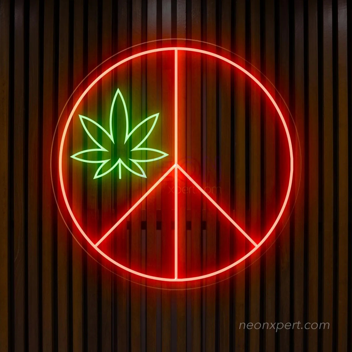 Weed Peace Symbol LED Neon Light – Relaxing Decor