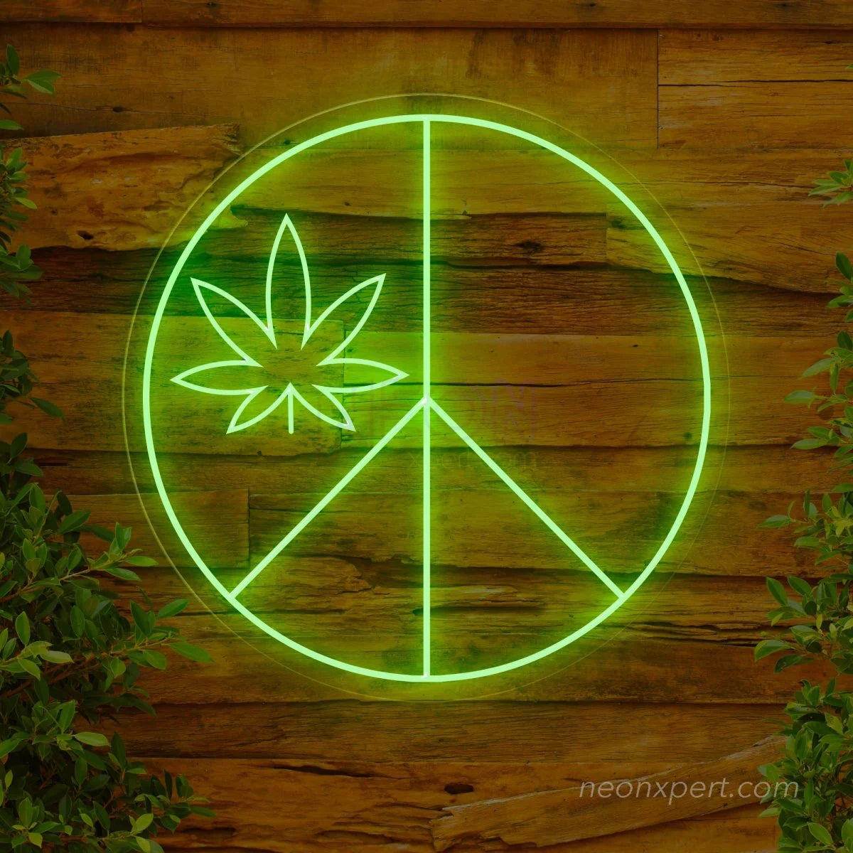 Weed Peace Symbol LED Neon Light – Relaxing Decor